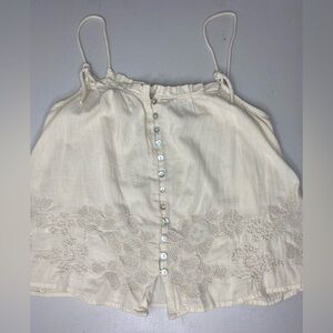 Mudd Embroidered Cream button up Cami Size Small Romantic Cottagecore